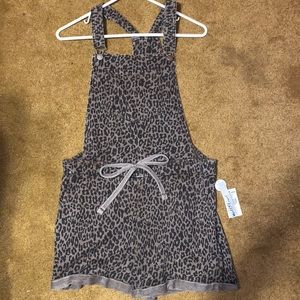 Leopard print Wallflower romper overalls with drawstring